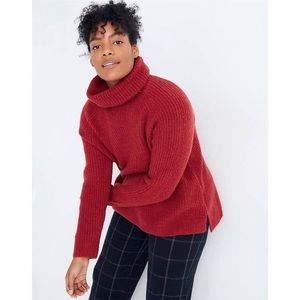Madewell Mercer Turtleneck Sweater in Coziest Yarn / S / Heather Ruby